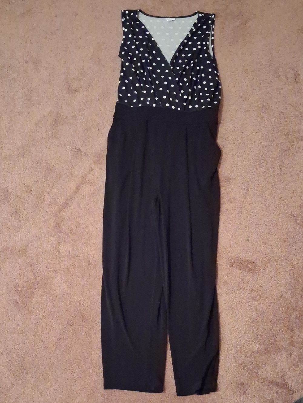 Sleeveless Black Polka Dot Jumpsuit